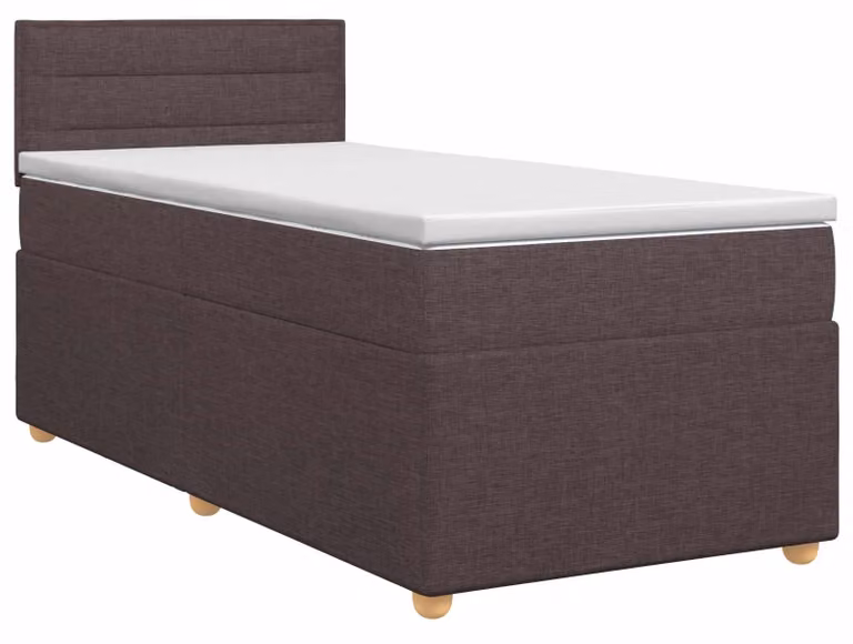 Letto a molle con materasso marrone scuro 90 x 190 cm in tessuto