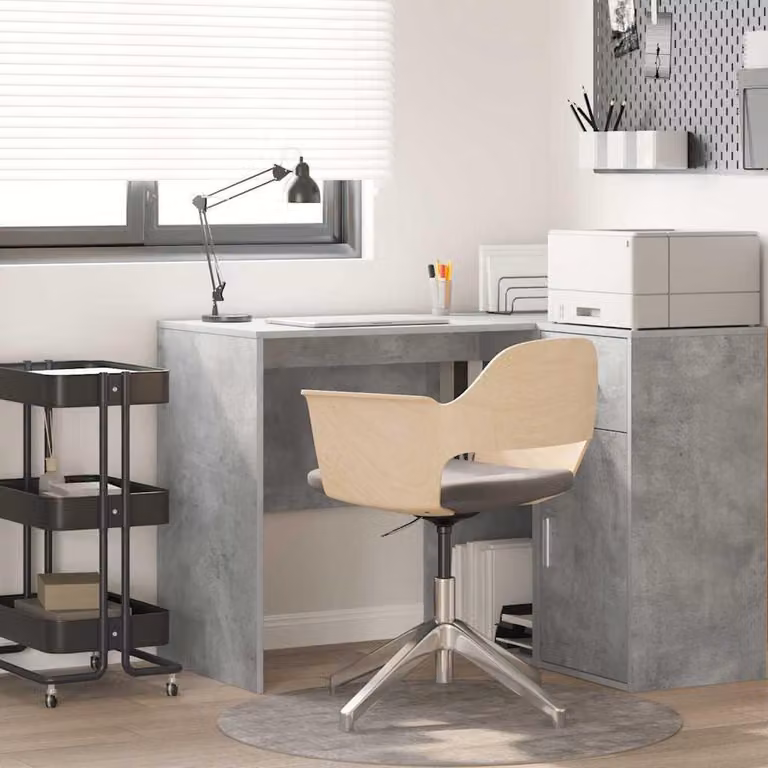 Maison Exclusive - Scrivania in cemento grigio, realizzata con pannelli di legno, dimensioni 102 x 50 x 75 cm