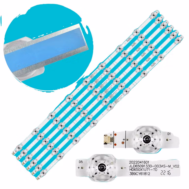 Striscia di retroilluminazione a LED, lunghezza 618 mm, 9 perline LED per striscia, tensione 3 V, ampia compatibilità, design resistente