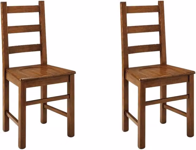 Set 2 sedie rustica in legno di faggio tinta noce seduta legno - Mobili 2G
