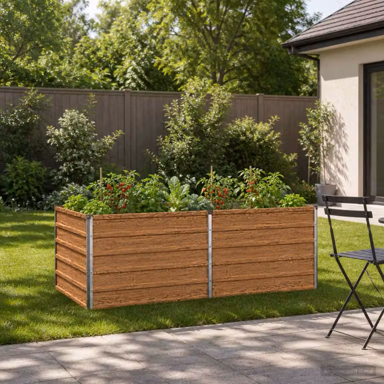 Letto rialzato da giardino vidaXL in metallo Corten marrone L: 160 cm, P: 80 cm, H: 55 cm