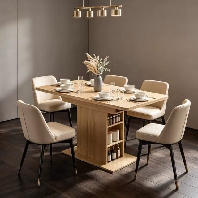 Tavolo da pranzo - rettangolare estraibile 110-130 cm - 6 ripiani aperti - per 4-6 persone - salvaspazio