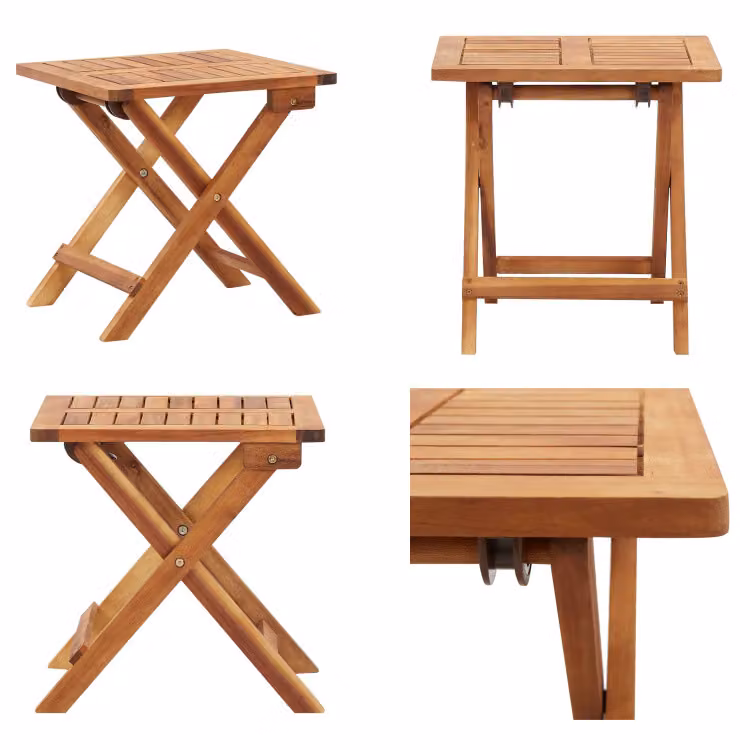 vidaXL Tavolino da giardino pieghevole 40 x 40 x 40 cm in legno massiccio di acacia - Tavolino da caffè - Tavolino - Tavolini - Tavoli occasionali