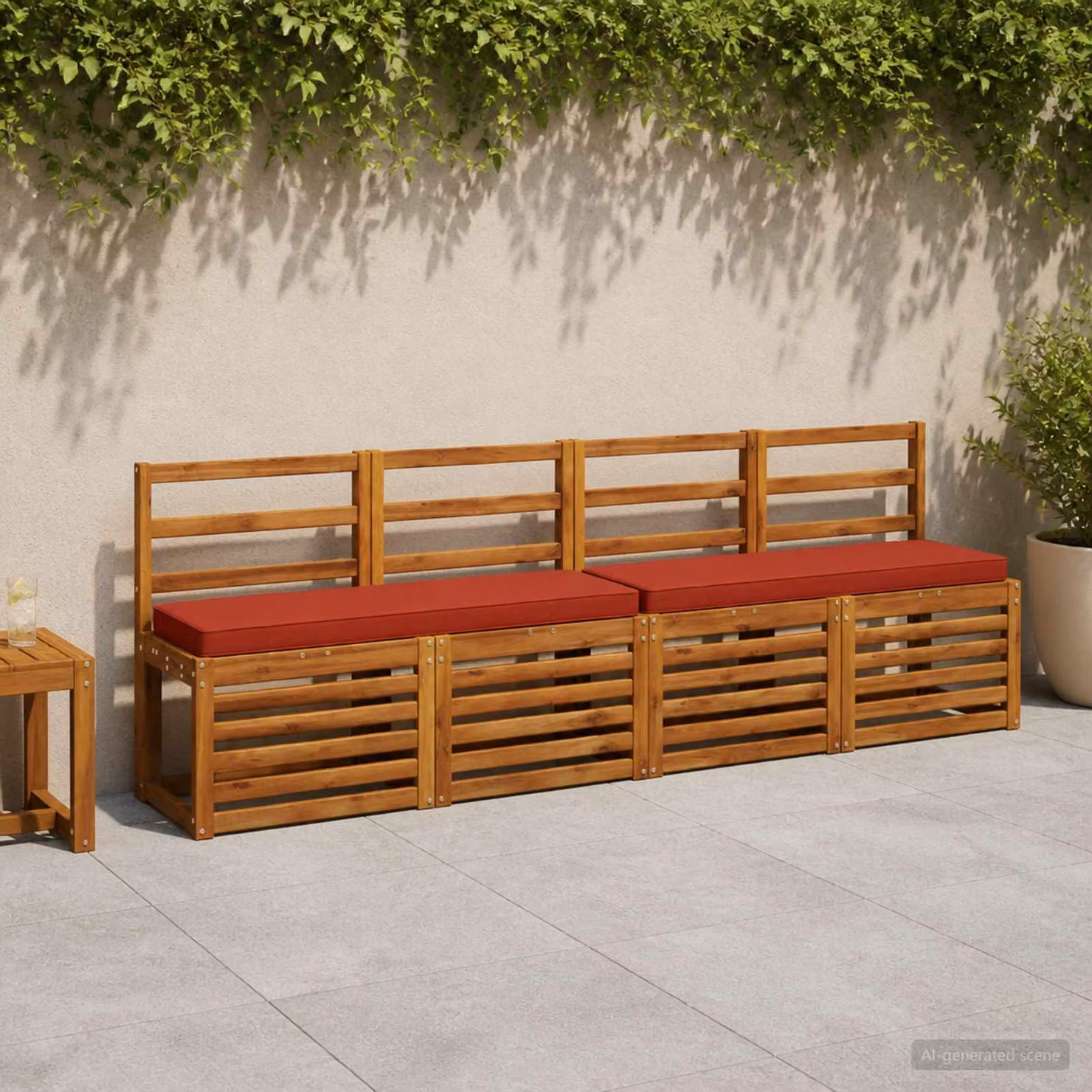 Cuscino per Panchina vidaXL VUGHT in Poliestere Rosso con Rivestimento Rimovibile e Lavabile