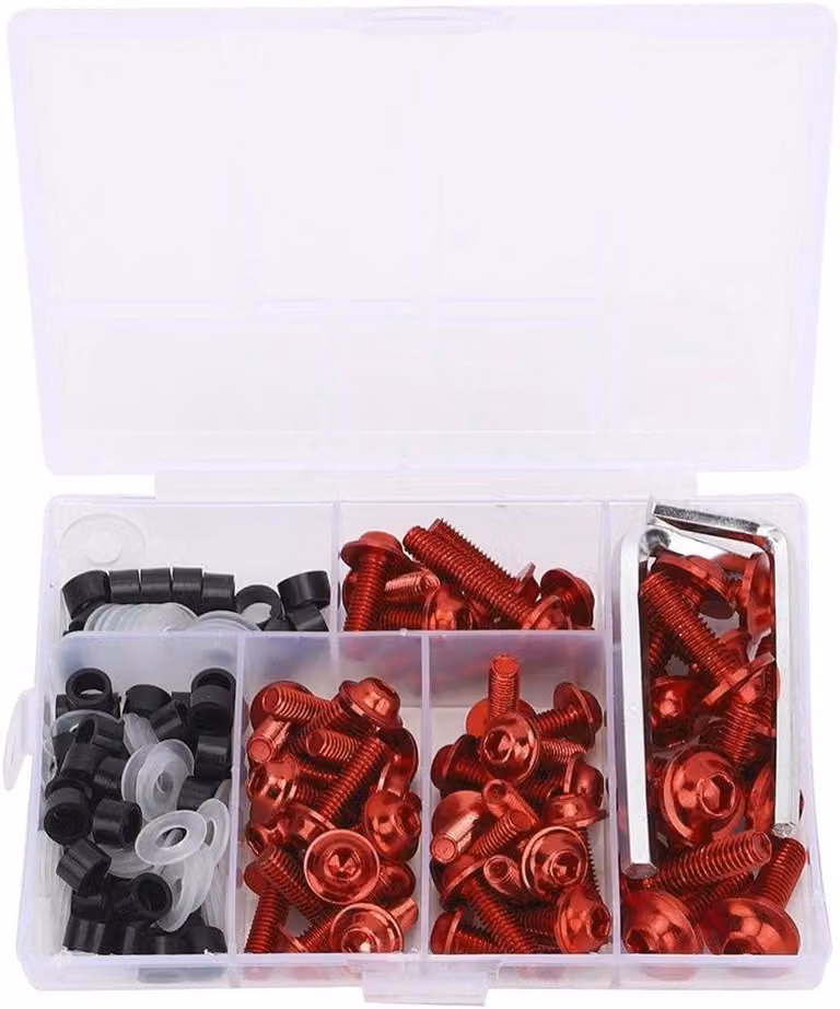 Dailygoods - Kit di viti per carenature di motociclette, 158 pezzi - Kit di fissaggio universale - Viti in alluminio - Dadi/rondelle - Resistente agli urti