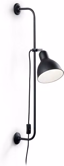 Applique Moderna Shower IDEAL LUX in Metallo Nero per Bagno con Luce E27 Regolabile