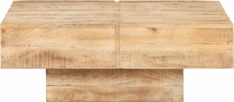 Tavolino da Salotto 80x80x28 cm in Legno Massello di Mango