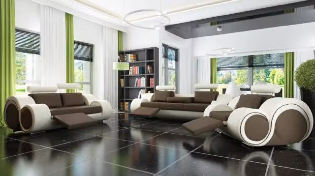 3/2/1 SITZER mit USB RELAX COUCHGARNITUR POLSTERGARNITUR LEDER SOFA SOFAGARNITUR