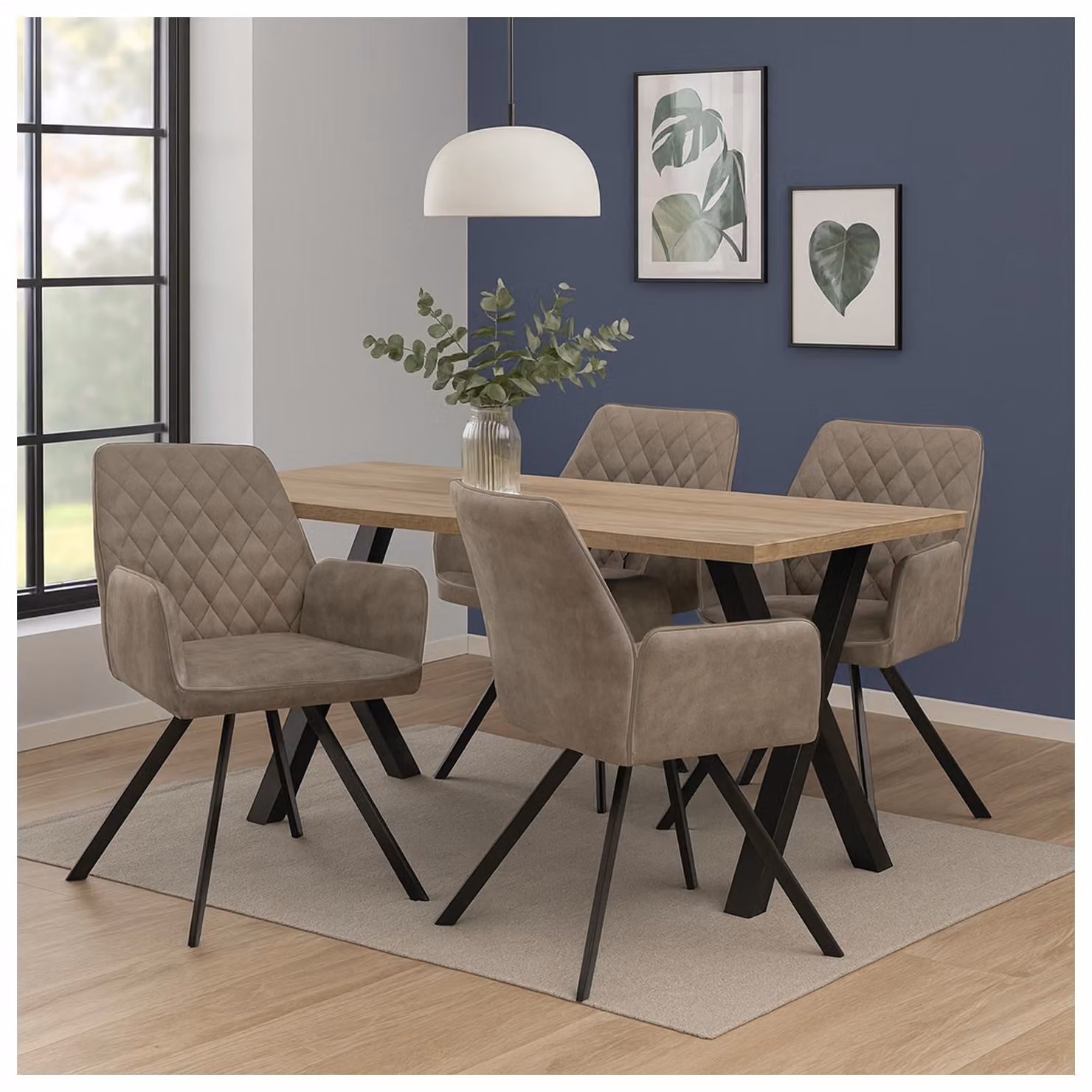 Sedia da pranzo Tumalo marrone, set di 2