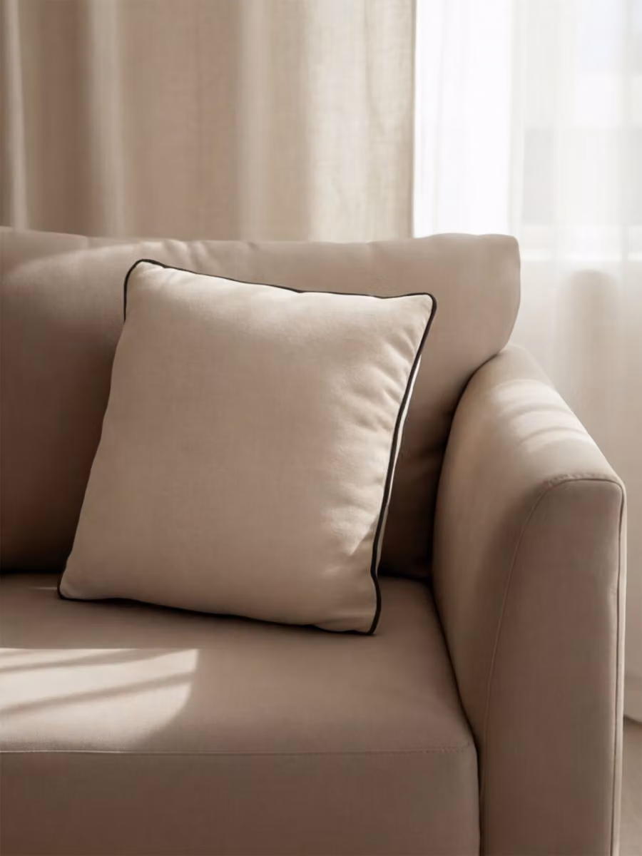 Set di 2 cuscini quadrati Bloq beige in cotone Kenay Home L/P: 45 x 45 cm – 2
