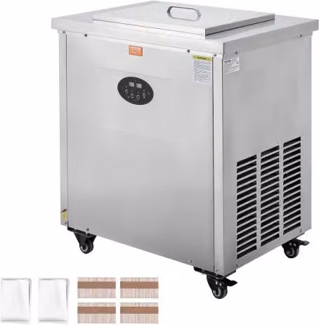 Macchina per Ghiaccioli Commerciale VEVOR in Acciaio Inossidabile Argento con Set di 40 Stampi Singoli e Bastoncini