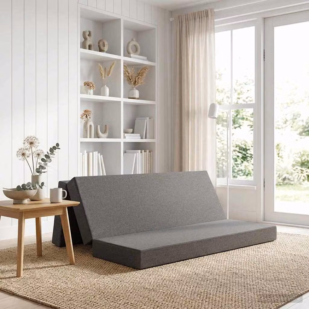 vidaXL Divano Letto Pieghevole Moderno Grigio L: 200 cm, P: 67 cm, H: 45 cm