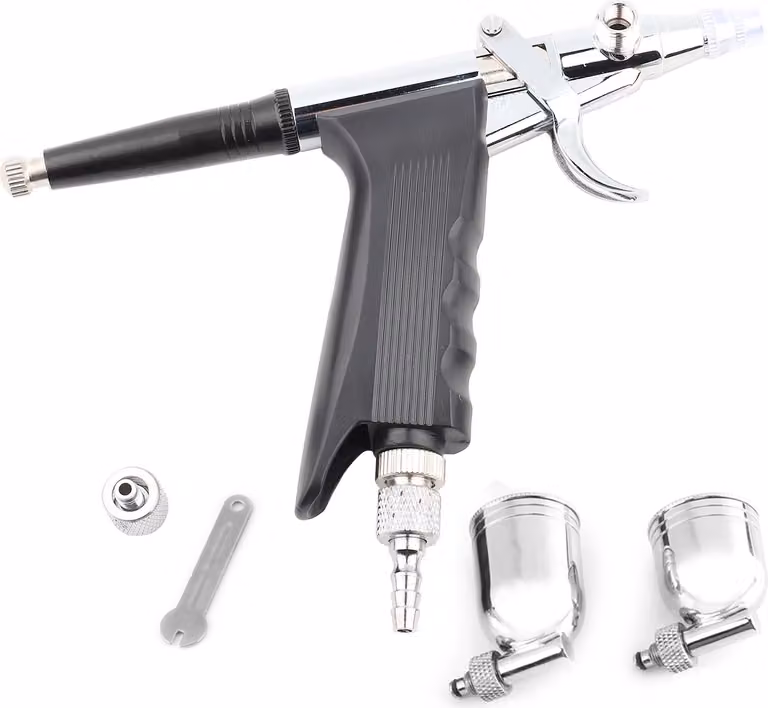 Aerografo a grilletto per pittura artistica, pistola a spruzzo, multiuso, 2 tazze, resistente per la decorazione di torte fai da te