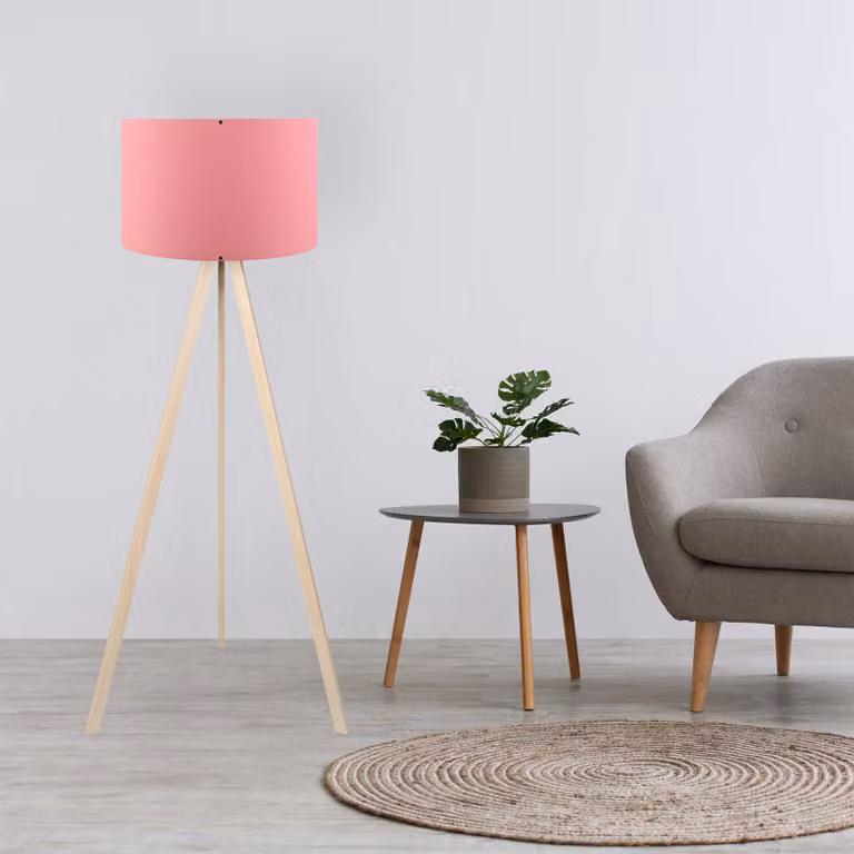 Opviq, AYD-1519, lampade da terra, rosa, MDF, 38 x 38 x 140 cm