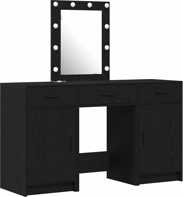 Toeletta | Tavolo da Trucco Nero 50 x 41 x 135 cm Legno multistrato