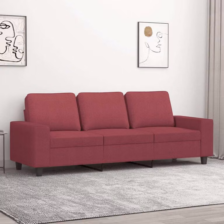 Maison Exclusive - Divano a tre posti bordeaux 180 cm in tessuto