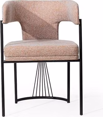 Beiger Designer Stuhl Metallstühle Luxuriöse Esszimmer Polsterstühle