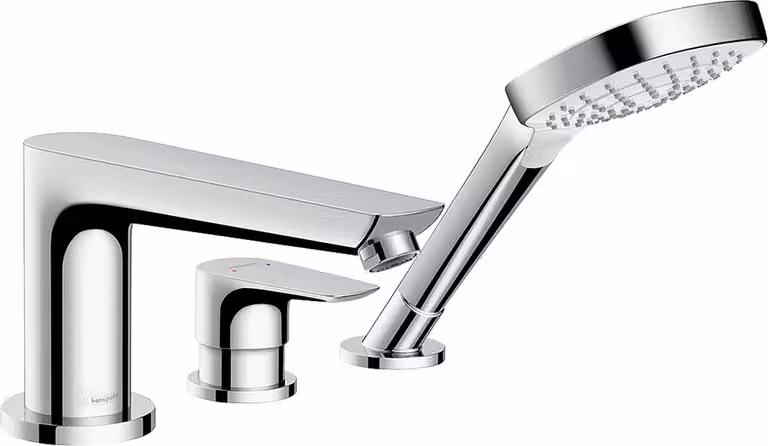 hansgrohe Talis E Jante de baignoire 3 trous avec Secuflex, saillie 196 mm, 71730000, 71730000