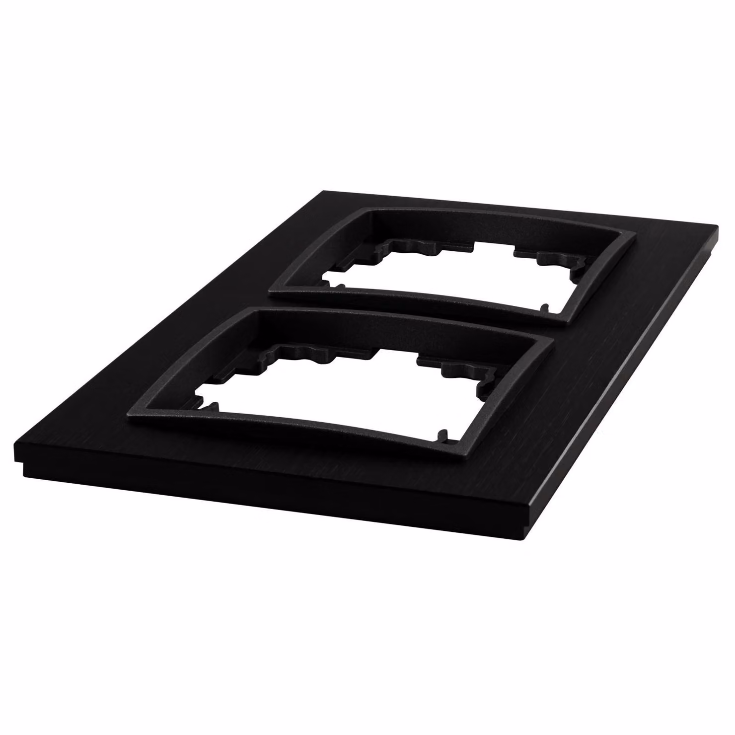 Cornice MCPOWER, FLAIR, a 2 ganci, alluminio nero, cornice di copertura per prese di corrente