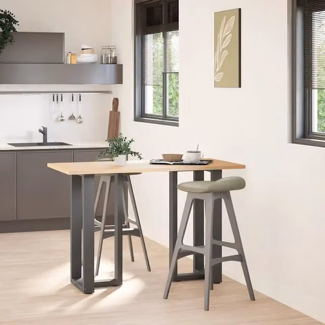 Coppia di gambe per tavolo da bar a forma di T vidaXL in metallo laccato antracite L/P/H: 50 x 35 x 90-91 cm