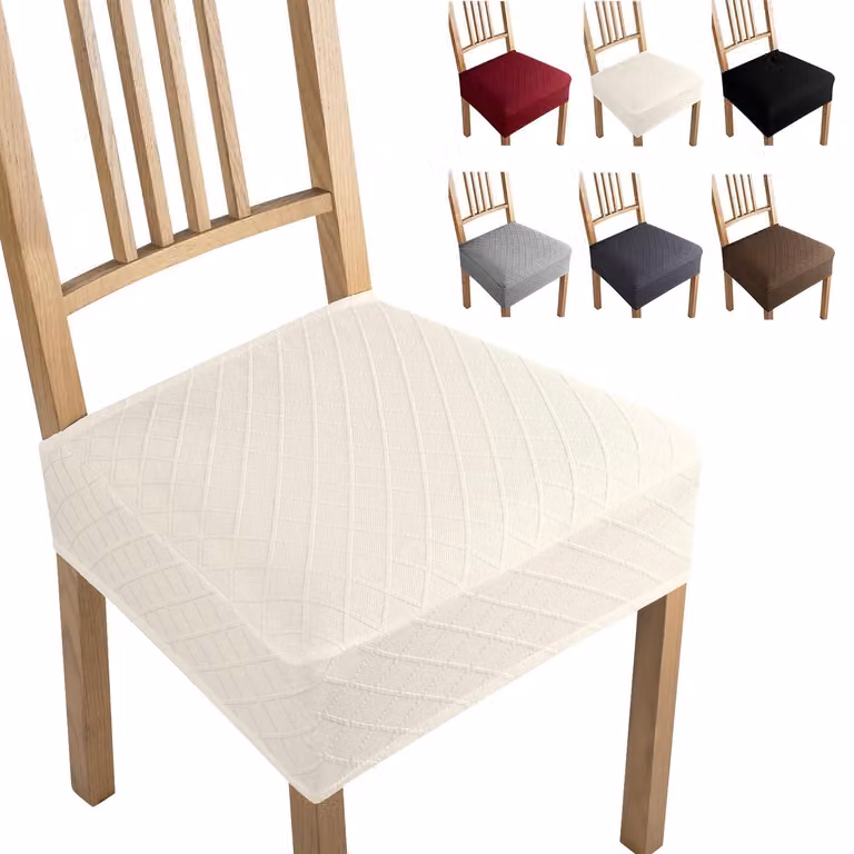 Set di coprisedie, in tessuto jacquard elasticizzato, composto da 6 pezzi, lavabile, adatto per sedie da pranzo
