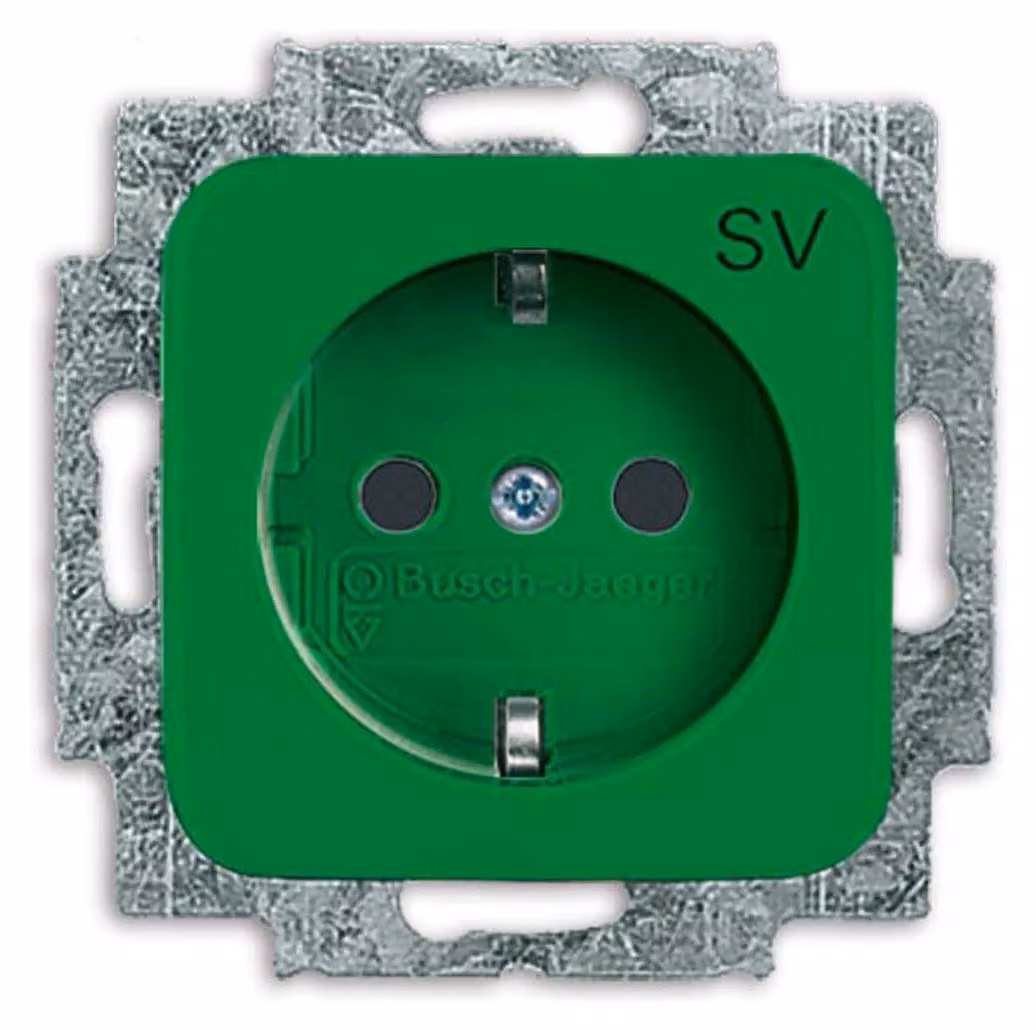 Busch-Jaeger SCHUKO inserto presa verde RAL6032 20 EUC-13-212-103