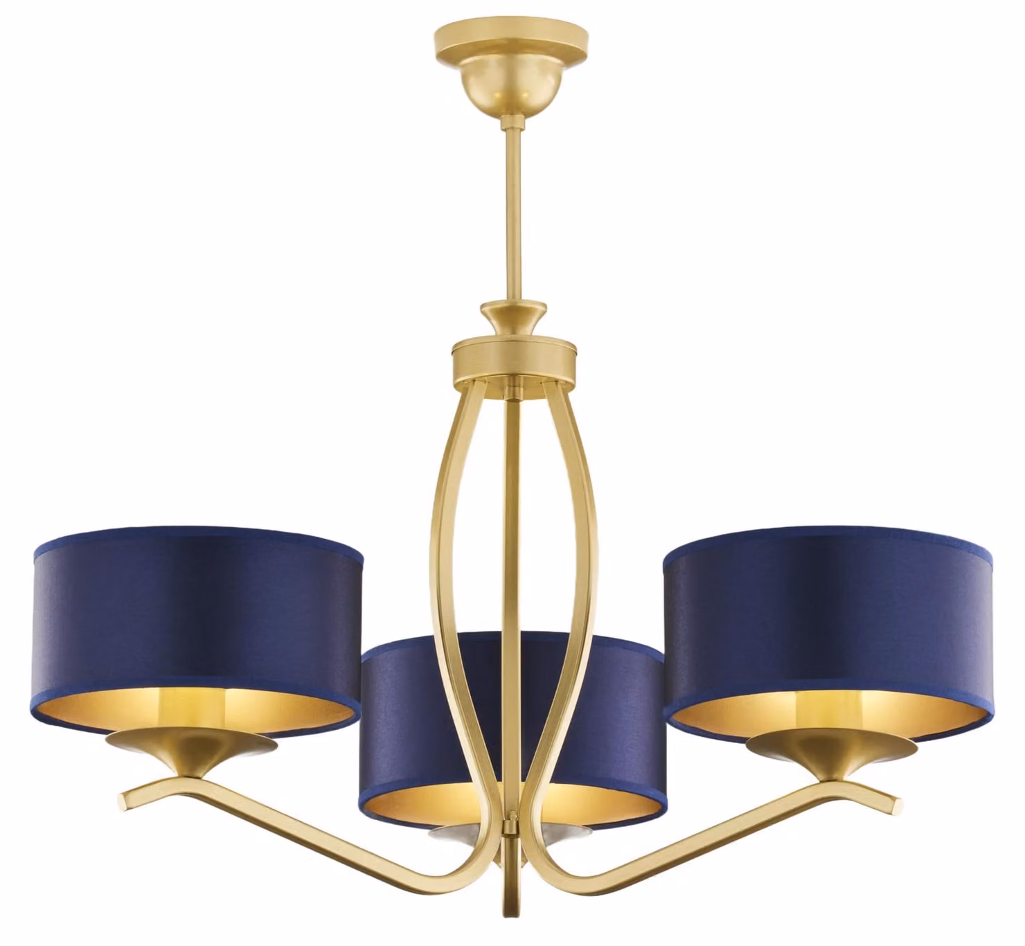 Lampada a sospensione KASZMIR oro-blu scuro 3xE27x40W metallo, dimensioni: 58x66x66 cm, IP20 Jupiter