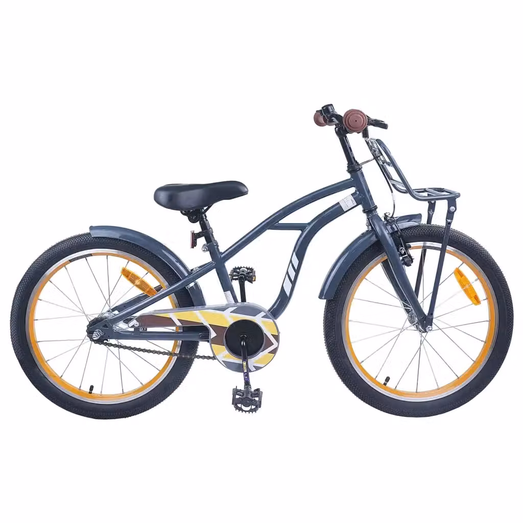 Bicicletta per bambini da 20 pollici in metallo e gomma colore grigio antracite – 2