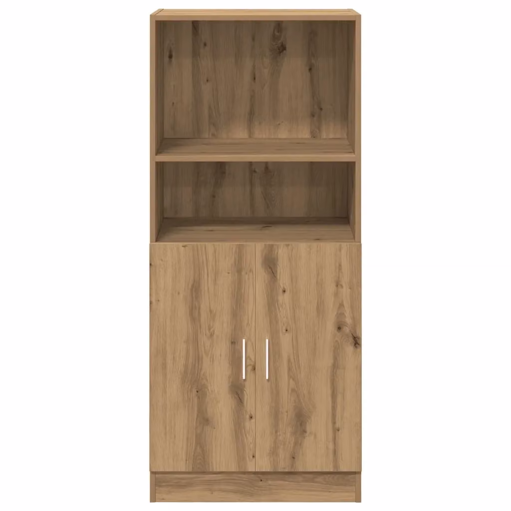 Colonna da cucina moderna HELLOSHOP26 in legno composito marrone con ante a battente e ripiani interni L: 57 cm, P: 41,5 cm, H: 131,5 cm – 2