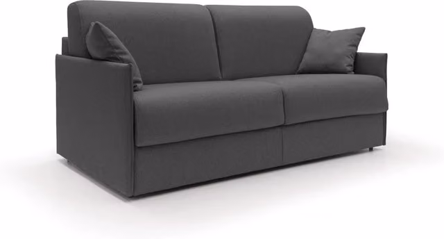 Evans Divano letto matrimoniale in tessuto antracite con struttura in metallo L: 189 cm, Materasso: 160 x 200 cm
