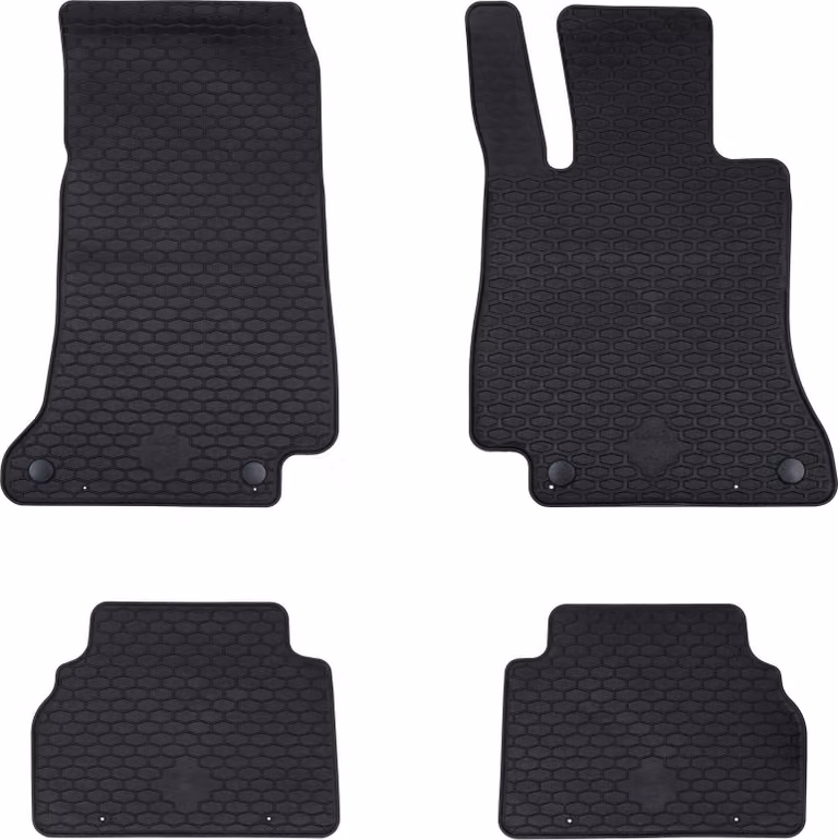 Tappetino per Auto 4 pcs Nero Gomma