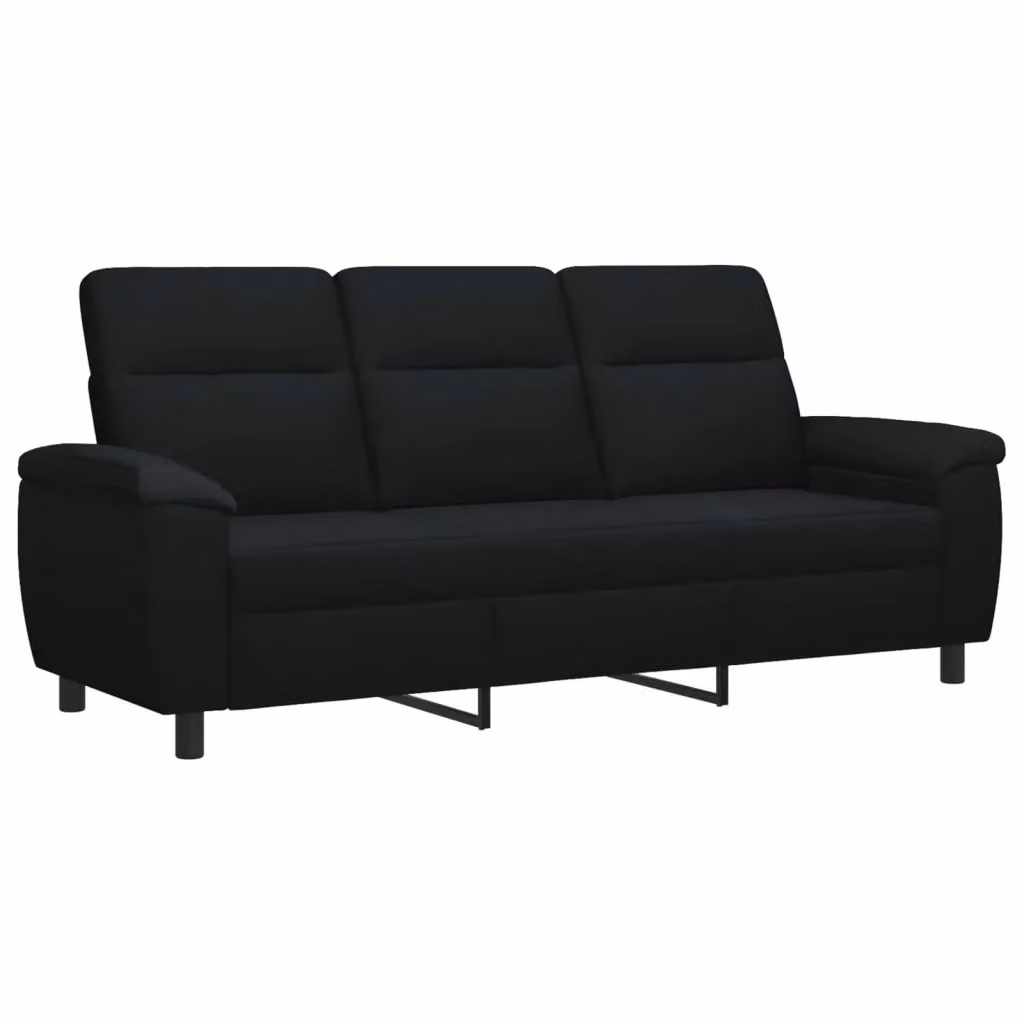 Divano moderno vidaXL in tessuto nero con struttura in metallo L: 214 cm, P: 90 cm, H: 95 cm – 2