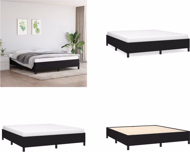 vidaXL Struttura letto nera 160x200 cm in tessuto - Struttura letto - Cornici letto - Struttura letto - Letto
