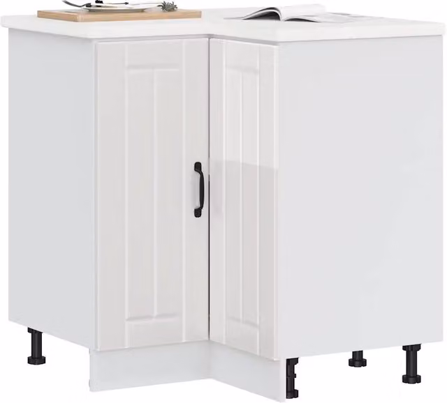 Mobile Base ad Angolo per Cucina Design Mania Bianco Lucido in Truciolato e MDF L/P/H: 75.5 x 75.5 x 81.5 cm
