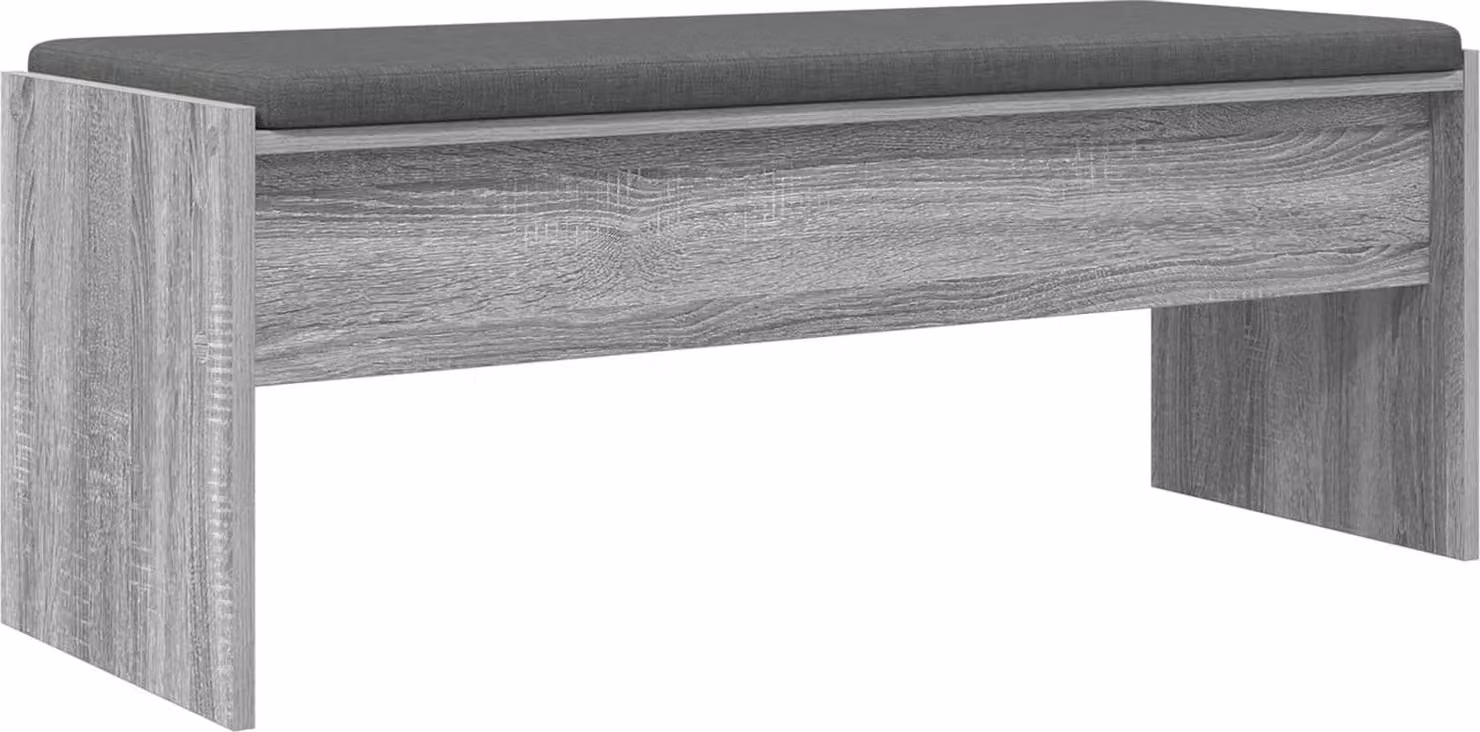 Panca per ingresso con cuscino Grigio Sonoma 103 x 38 x 40 cm