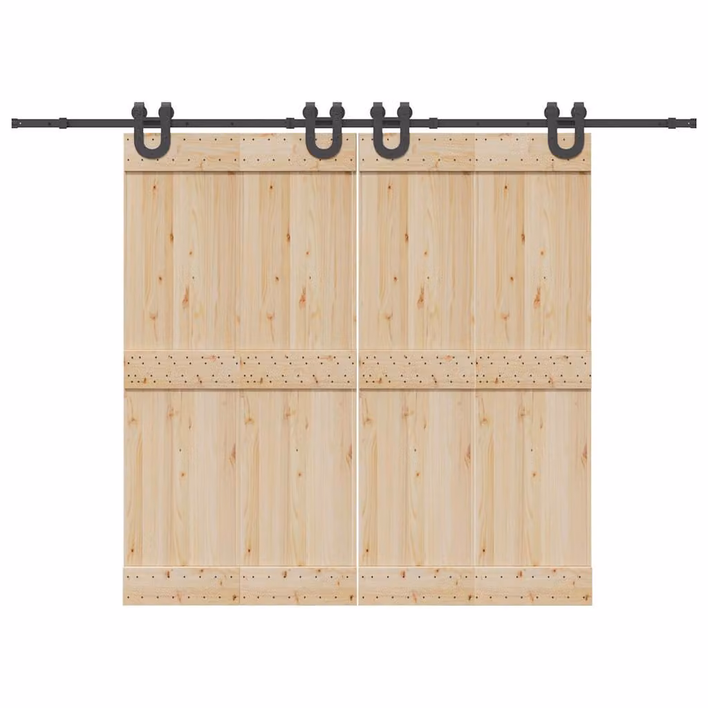 vidaXL Kit di Binari per Porte Scorrevoli in Acciaio Inox Nero Opaco