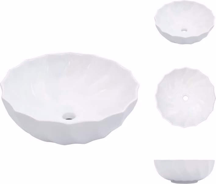 vidaXL Lavabo 46 x 17 cm in Vetroceramica bianca - Lavabo da bagno
