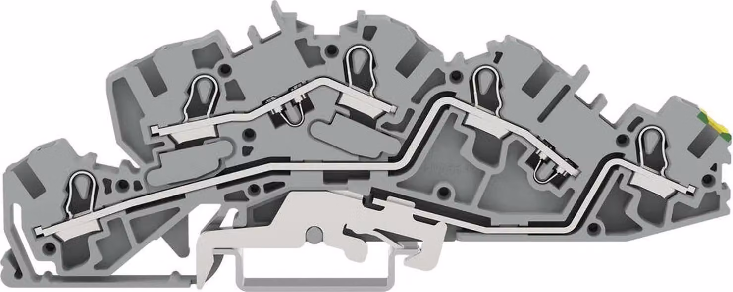 Morsetto per installazioni Wago L/L/PE 6 mm², grigio, 1 pz.