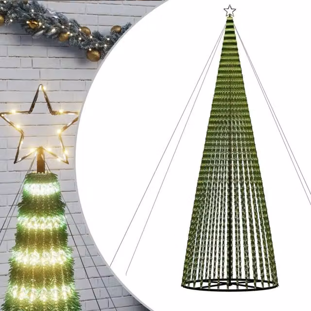 Albero di Natale a LED-Decorazioni natalizie 1544 LED Bianco Caldo 500 cm