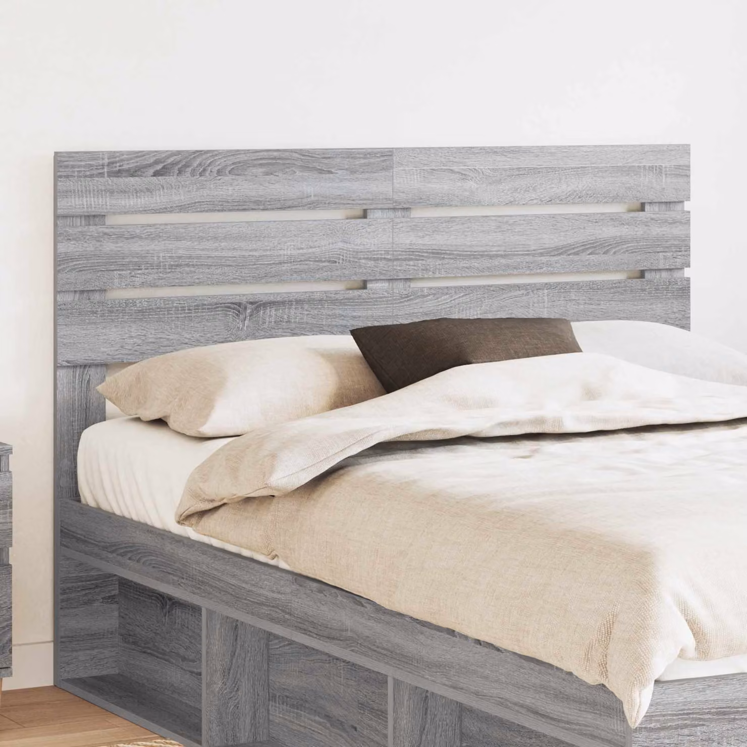 Testiera per letto moderna vidaXL in legno ingegnerizzato grigio opaco