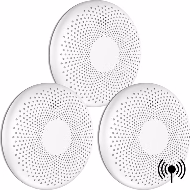 Aroha Link Rilevatore Di Fumo E Monossido Di Carbonio Interconnesso - Batteria Da 10 Anni - Allarme Antincendio & Monossido Di Carbonio Collegabile - 3 pezzi