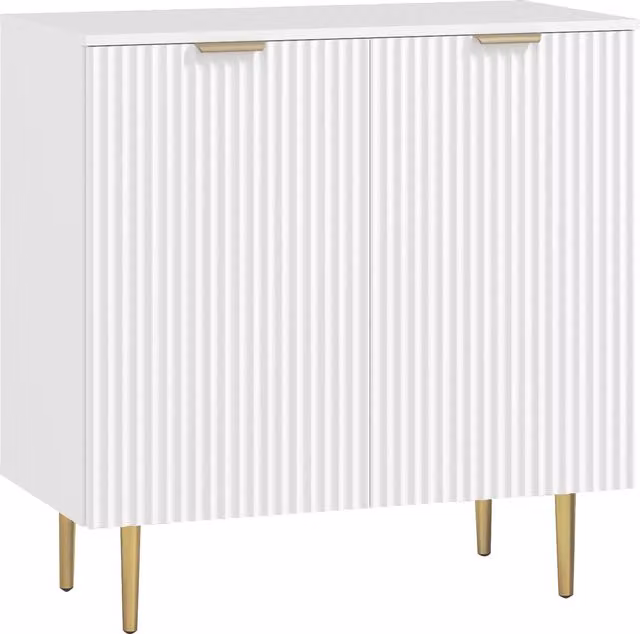 Credenza da cucina e soggiorno HOMCOM con 2 ante e ripiano regolabile, Bianco, L 80 cm x P 40 cm x H 80 cm – 1