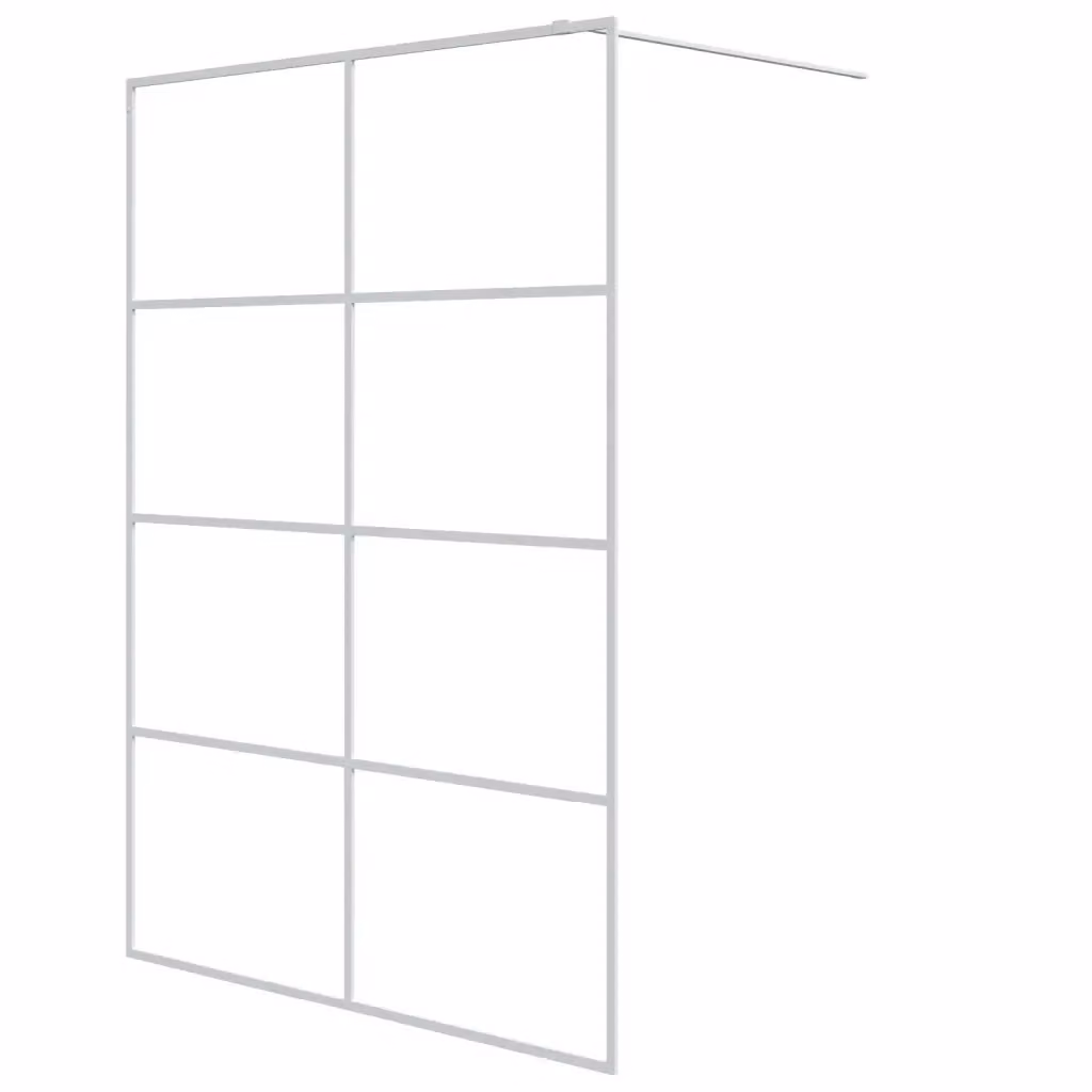 Parete Doccia Walk in vidaXL Bianca con Vetro Trasparente L: 140 cm, H: 195 cm – 2