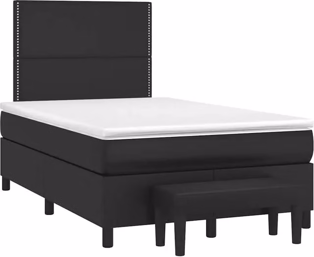 Giroletto a Molle con Materasso Nero 120x190 cm in Similpelle 3270445