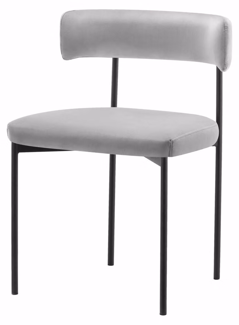 Selsey Loanny - Sedia imbottita, velluto, grigio