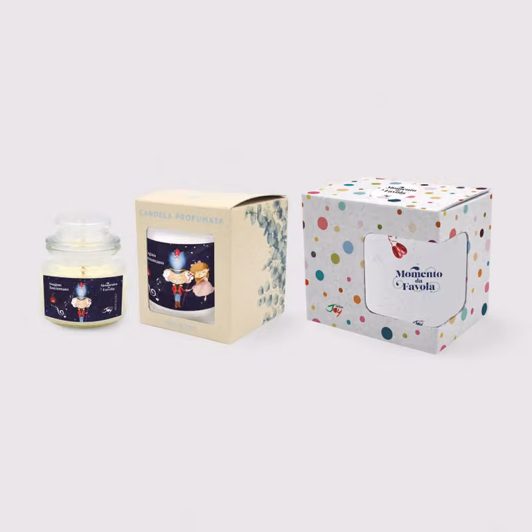Set tazza tema "Sogno incantato" e 2 candele profumate fragranza gelsomino