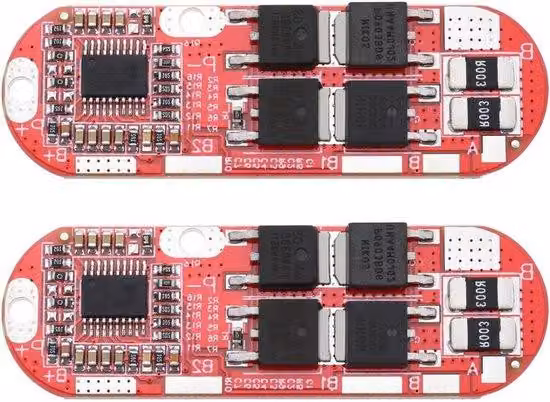 Piastra di protezione per batteria al litio 20A 4S 18650, rossa, 55x18 mm