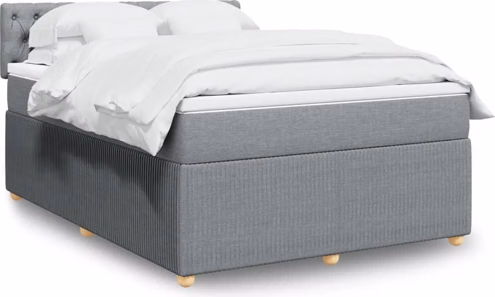 Maison Exclusive - Giroletto a Molle con Materasso Grigio Chiaro 140x190cm Tessuto