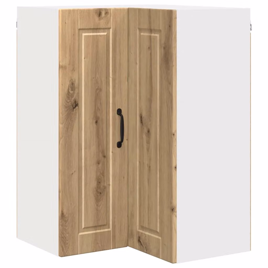 Mobile angolare a parete vidaXL moderno in legno color rovere per cucina e soggiorno – 2
