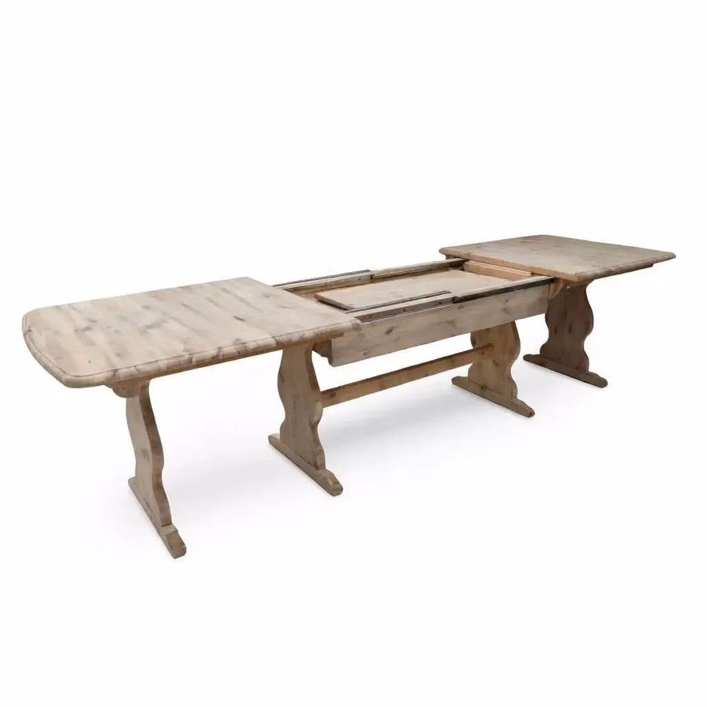 Tavolo fratino allungabile in legno di pino e abete grezzo Mobili 2G L/P/H: 180 x 85 x 80 cm – 4
